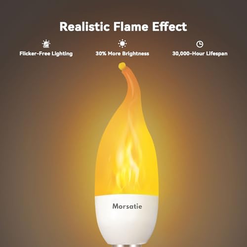 Morsatie Flame LED Bulbs 3 Mode Flickering 6 Pack