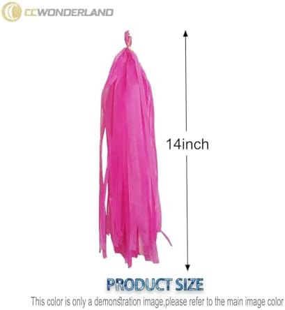 Green Pink Tassel Garland Tissue Decor 15 Pack