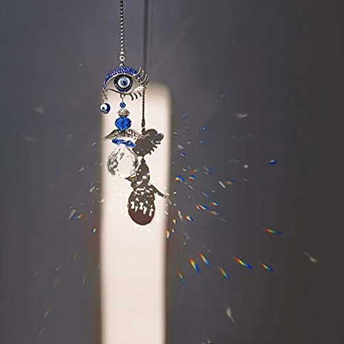 YU FENG Blue Evil Eye Crystal Angel Suncatcher