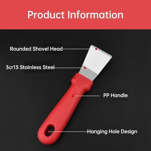 2Pcs Stainless Steel Scraper Set with Anti-Slip Handles