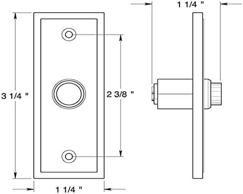 Deltana Bell Button Rectangular Oil Rubbed Bronze