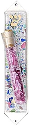 Fiesta Wedding Mezuzah Glass Keepsake Case