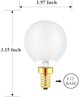 Sunaiony E12 Globe LED Bulbs 2W 6 Pack Warm White Frosted Glass