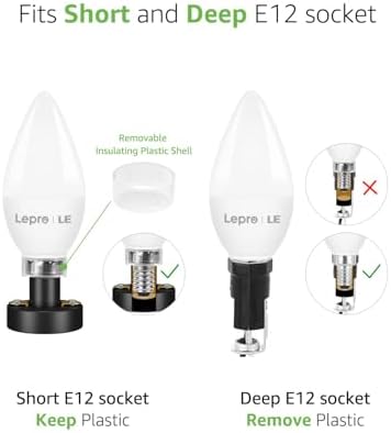 Lepro E12 LED Candelabra Bulbs 3 Pack Daylight White