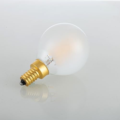 Sunaiony E12 Globe LED Bulbs 2W 6 Pack Warm White Frosted Glass