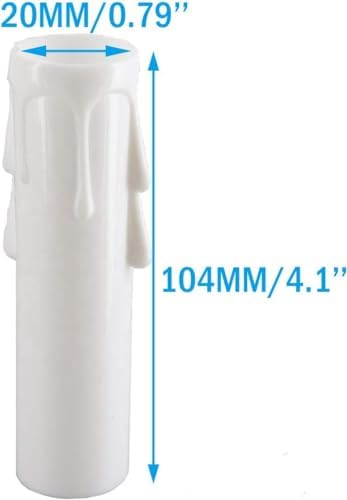 Chandelier Candle Sleeves E12 4 Inch 12 Pcs White Plastic Covers