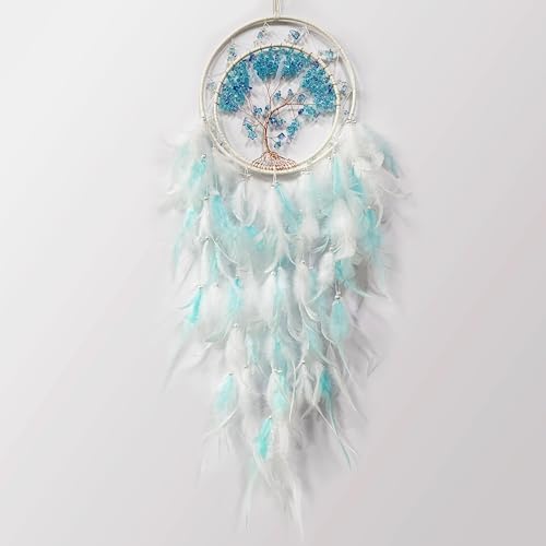 Handmade Blue Dream Catcher for Bedroom Adult Wall Decor