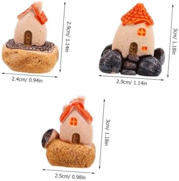 Cabilock 6pcs Mini Resin Fairy House Garden Decor