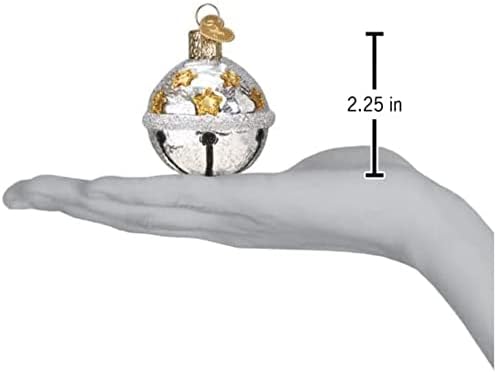 Old World Christmas Silver Jingle Bell Glass Ornament