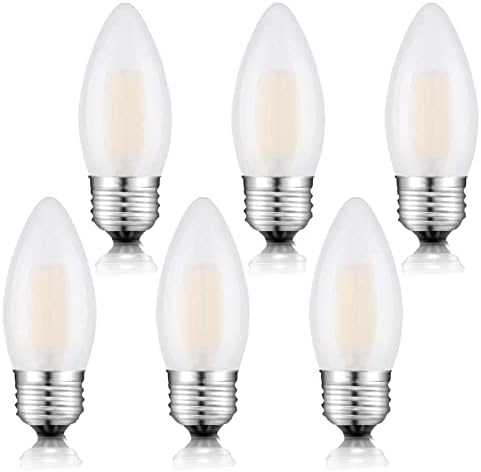 Beonllay E26 Candelabra Bulb 2W Warm White 2700K 6 Pack