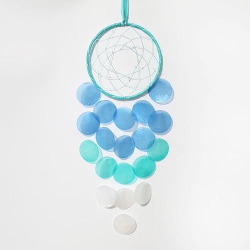 Pretty Jolly Blue Full Moon Woven Wind Chime Dreamcatcher