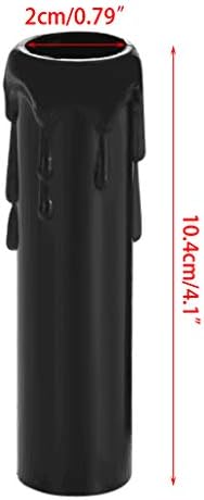 Skelang 24 Pcs 4 Inch Tall Candle Socket Covers Black
