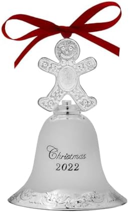 Wallace 2022 Silver-Plated Bell Ornament with Gingerbread Man Finial