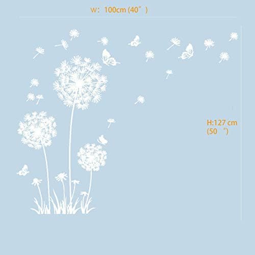 Runtoo White Dandelion Art Stickers for Home Decor