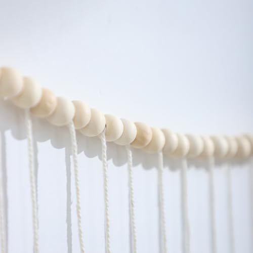 Boho Macrame Wall Hanging with Purple Pink Tassels and Wooden Beads