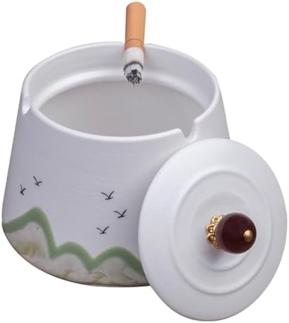 Kraledge Decorative Ceramic Ashtray with Lid