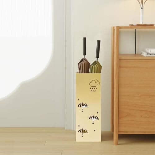 Gold Metal Umbrella Stand with Hollow Clouds Design