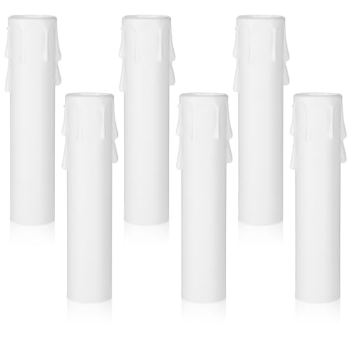 6 Piece White Candle Socket Covers for Chandeliers