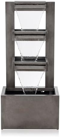 Alpine Corporation CPS182 Gray Multitiered Floor Fountain
