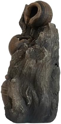 Charming 3-Tier Water Fountain with Rustic Brown Design