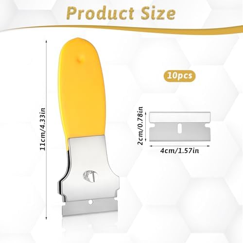 2 Pack Razor Blade Scraper Tool with 10 Extra Metal Blades
