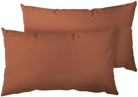 Metliv Red 12x20 Inch Waterproof Lumbar Pillow Cover for Outdoor Furniture