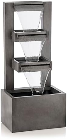 Alpine Corporation CPS182 Gray Multitiered Floor Fountain
