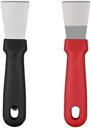 2Pcs Stainless Steel Scraper Set with Anti-Slip Handles