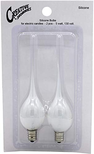 Creative Hobbies 5 Watt Silicone Dipped Candle Lamp Bulbs - Box of 24