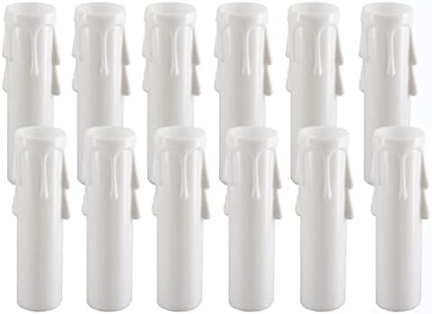 Chandelier Candle Sleeves E12 4 Inch 12 Pcs White Plastic Covers
