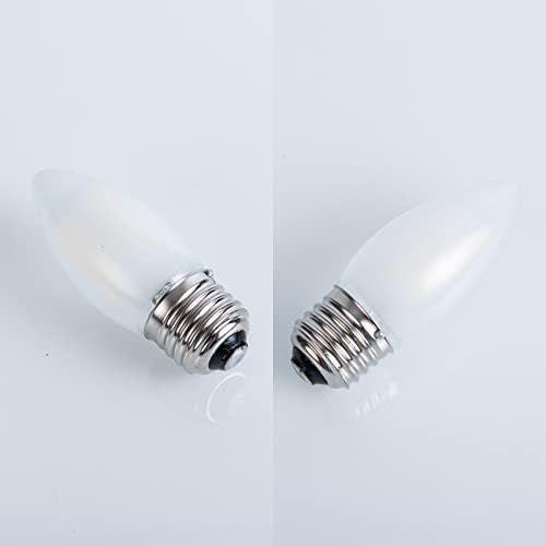 Beonllay E26 Candelabra Bulb 2W Warm White 2700K 6 Pack
