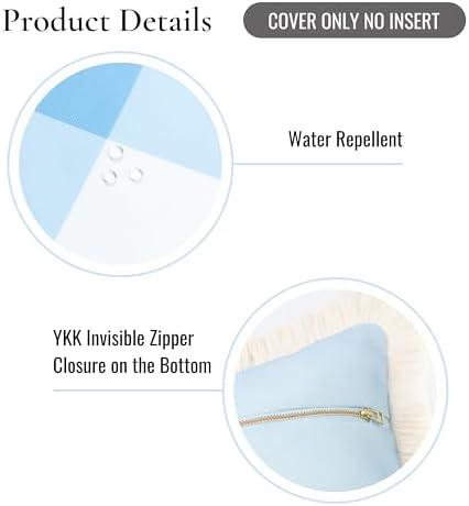 Hofdeco Premium Baby Blue Plaid Throw Pillow Cover 20x20
