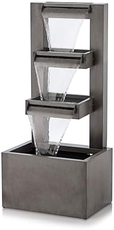 Alpine Corporation CPS182 Gray Multitiered Floor Fountain