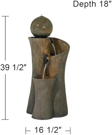 John Timberland Sphere Curve 39 12 High Indoor Outdoor Fountain