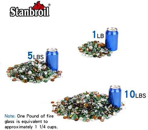 Stanbroil 10 Pound Blended Fire Glass Beads 12 Inch