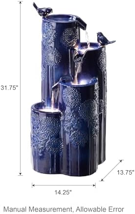 Glitzhome 3175 H Outdoor Fountain with LED Lights and Pump