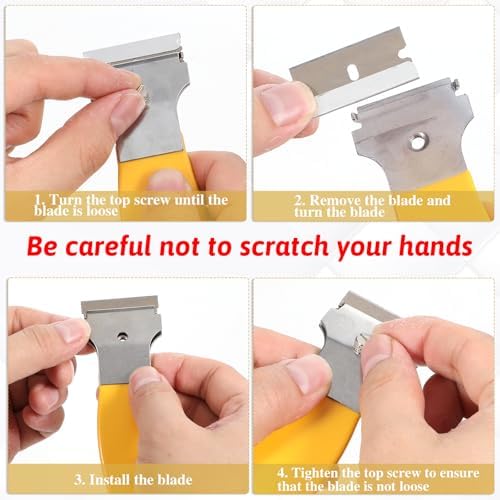 2 Pack Razor Blade Scraper Tool with 10 Extra Metal Blades