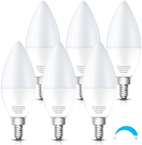 KINDEEP Dimmable Candelabra LED Bulbs 6 Pack