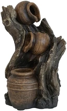 Charming 3-Tier Water Fountain with Rustic Brown Design