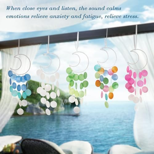 Pretty Jolly Small Outdoor Moon Dream Catcher Wind Chimes Pink