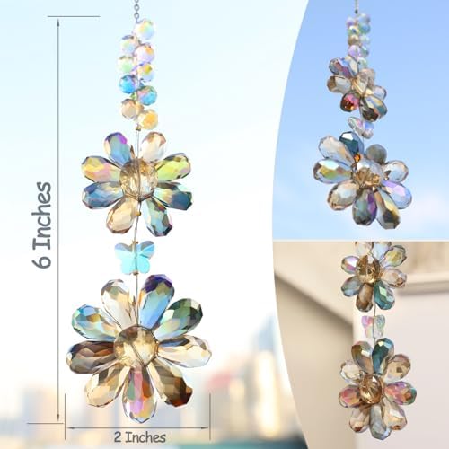 Crystal Flower Suncatcher Hanging Decor Rainbow Maker
