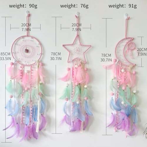 3 Pcs Sun Moon Star Dream Catcher Wall Decoration