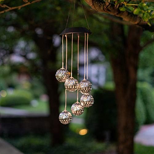 Solar Metal Orb Wind Chime With LED Lights
