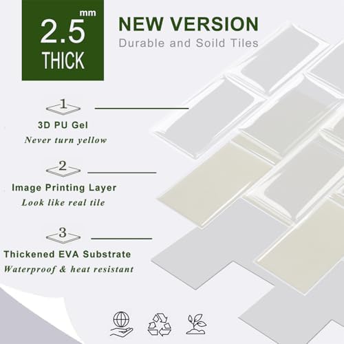 STICKGOO 10-Sheet Subway Tile Peel and Stick Backsplash