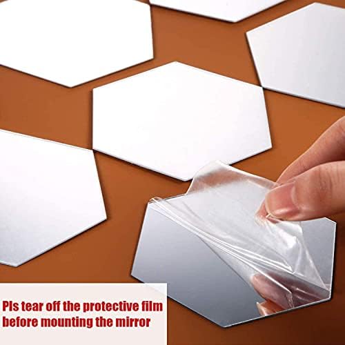 Shappy 24 Piece Hexagon Mirror Wall Sticker