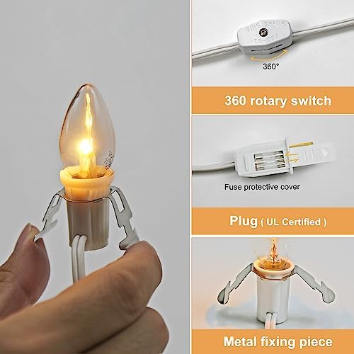 2 Pack C7 LED Light Bulb with Accessory Cord