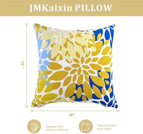 JMKaixin 2 Pack Waterproof Throw Pillows 18x18 Inch