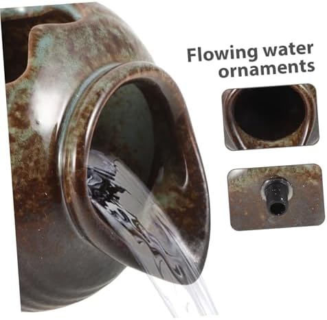 TOYANDONA Compact Ceramic Spitter Fountain for Garden Decor