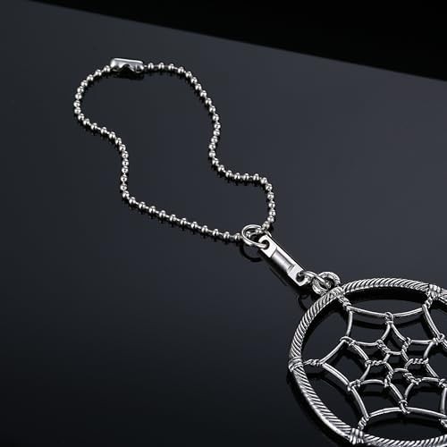 Dream Catchers Car Charm Rotatable Handmade Pendant with Light Pink Beads
