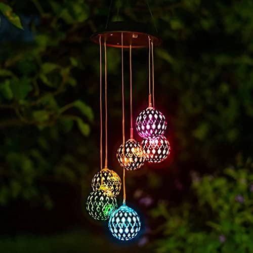 Solar Metal Orb Wind Chime With LED Lights